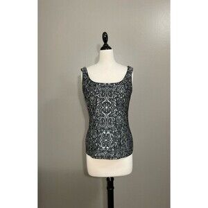 Women's Size Medium White House Black Market Top - Black & Sliver